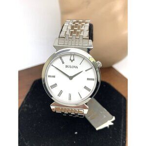 Bulova Women's Watch 96L275 Regatta Quartz Roman White Dial Silver Steel 30mm